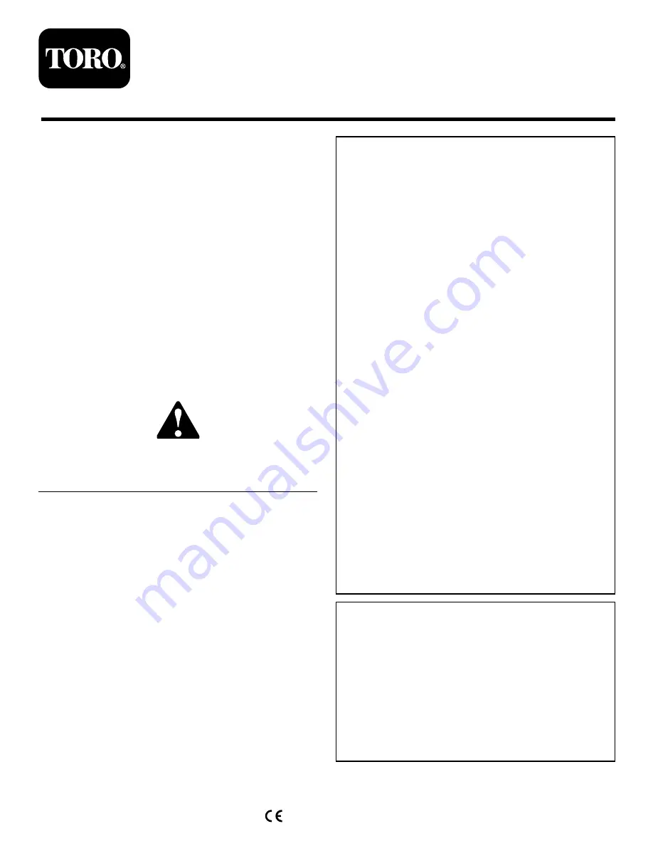 Toro 133-6314 Скачать руководство пользователя страница 1