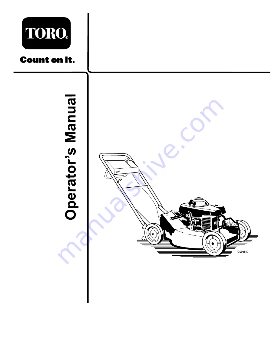 Toro 22196 Operator'S Manual Download Page 1