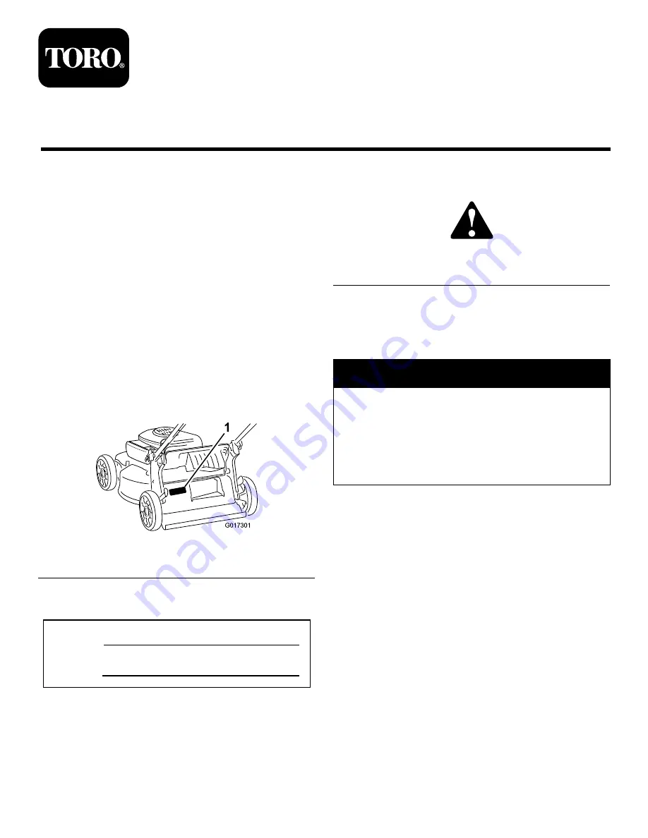 Toro 22in Recyler Manual Download Page 3