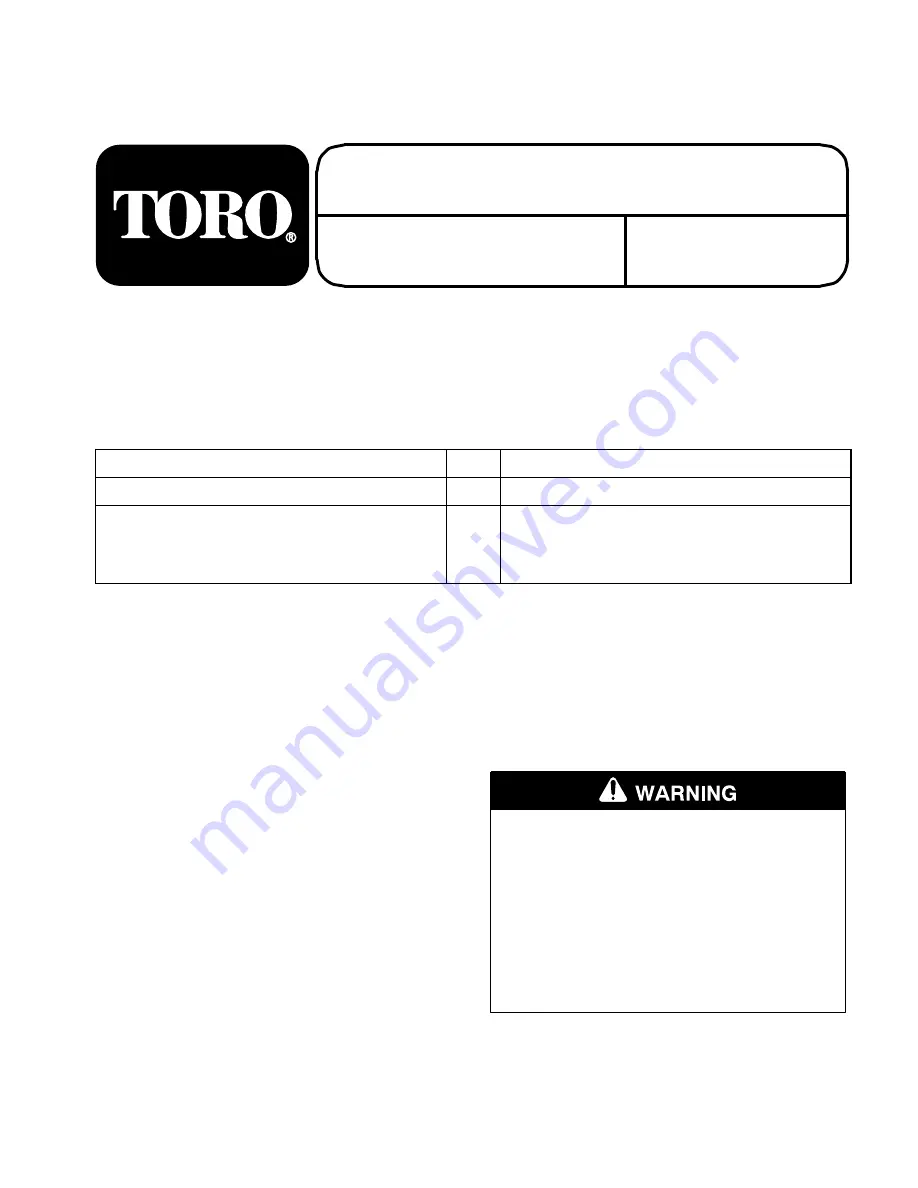 Toro 59226 Installation Instructions Download Page 1