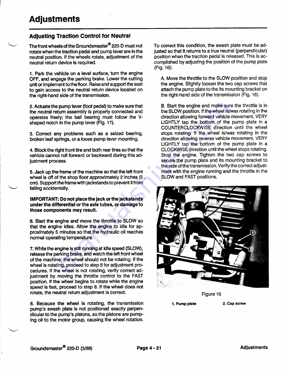 Toro Groundsmaster 1000L Service Manual Download Page 119