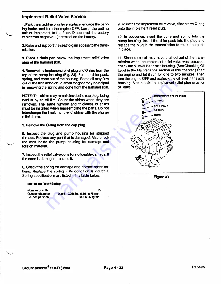 Toro Groundsmaster 1000L Service Manual Download Page 131