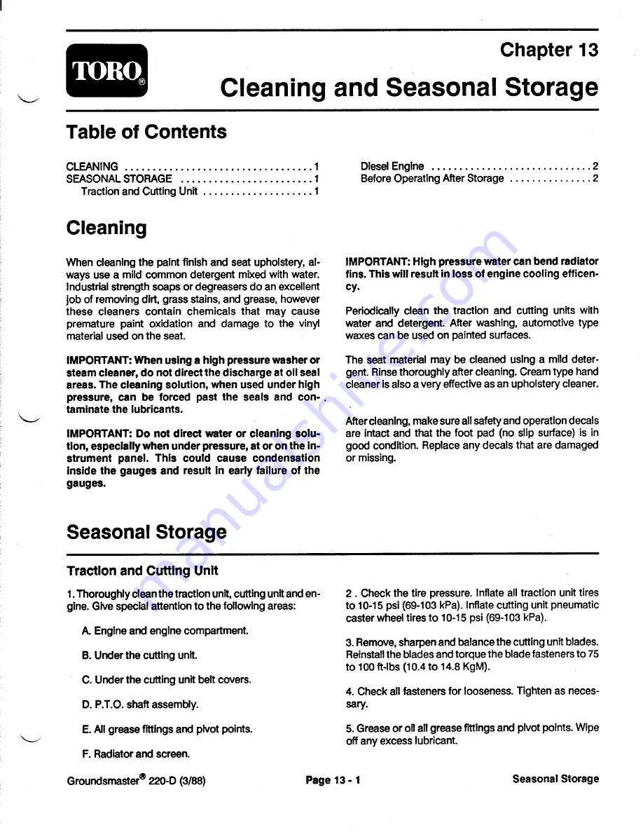 Toro Groundsmaster 1000L Service Manual Download Page 299