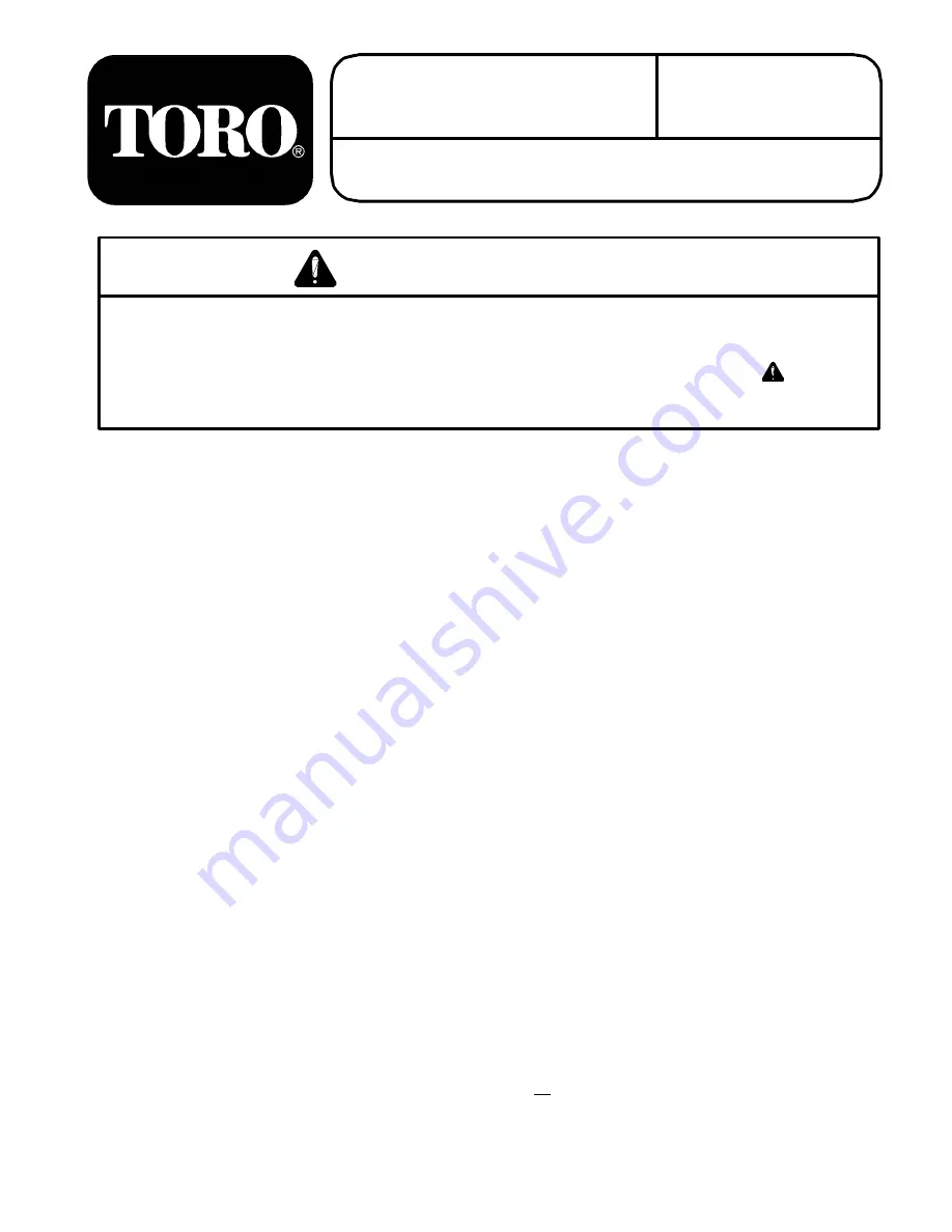 Toro ProLine 22040 Operator'S Manual Download Page 1