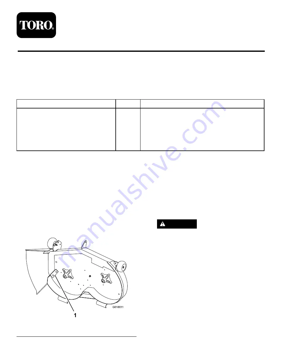 Toro Recycler Kit 131-4184 Installation Instructions Download Page 1