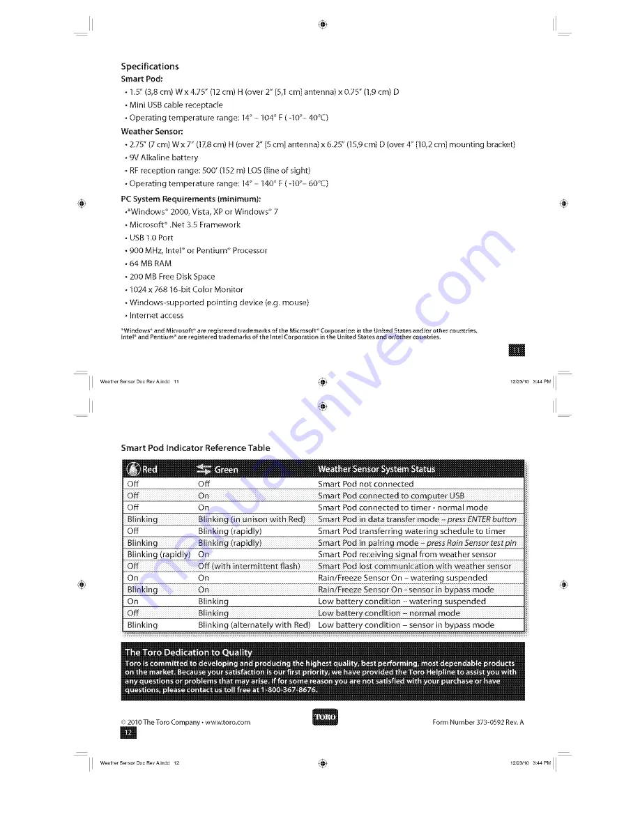 Toro XTRA SMART Installation And Setup Manual Download Page 6