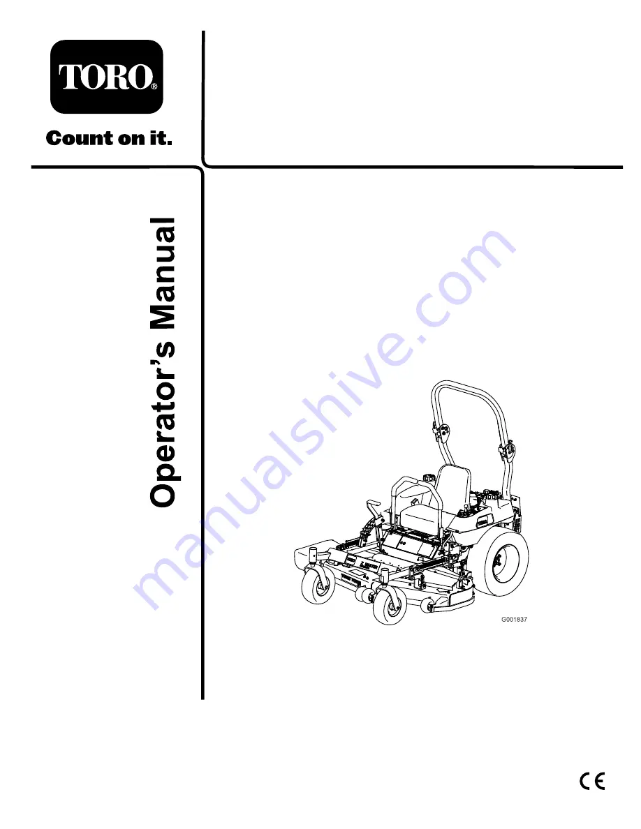 Toro Z MASTER Z419 Operator'S Manual Download Page 1