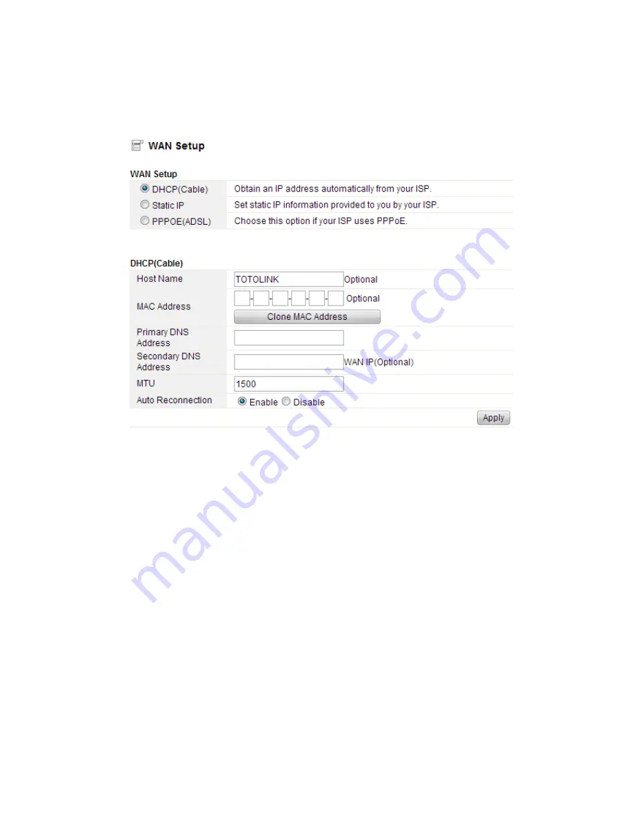 Toto Link N100RE User Manual Download Page 16