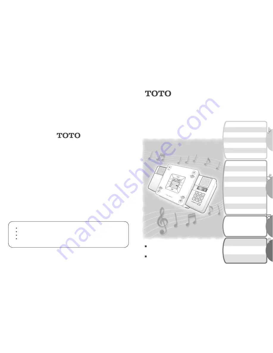 Toto Sound Experience THU9201 Instruction Manual Download Page 1