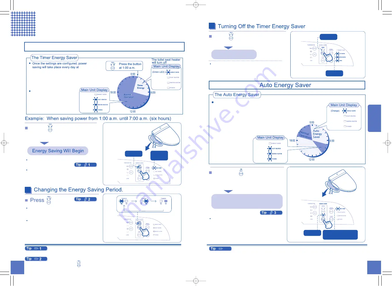 Toto Washlet C110 SW523 Instruction Manual Download Page 8