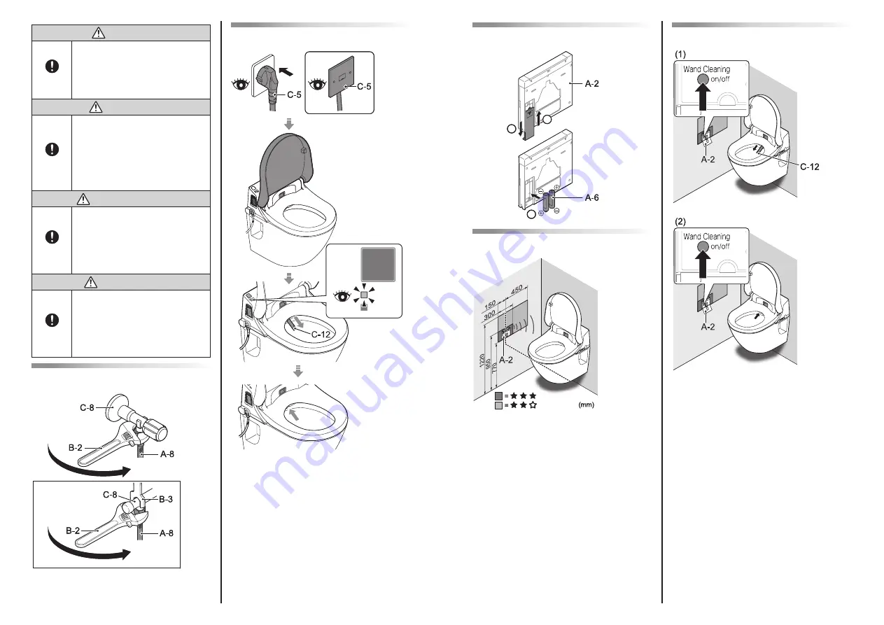 Toto Washlet GL TCF891G Installation Manual Download Page 8