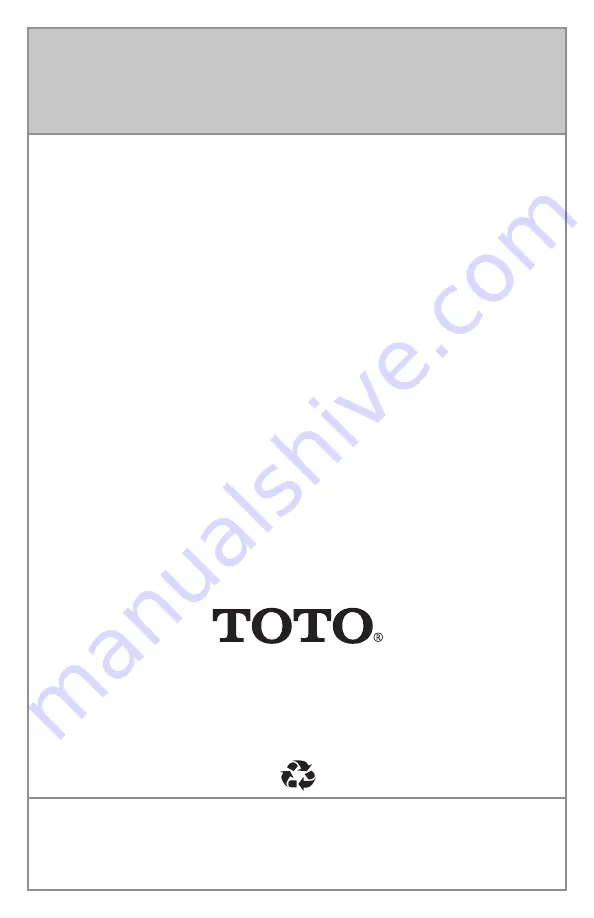 Toto YG20012R Installation And Owner'S Manual Download Page 24