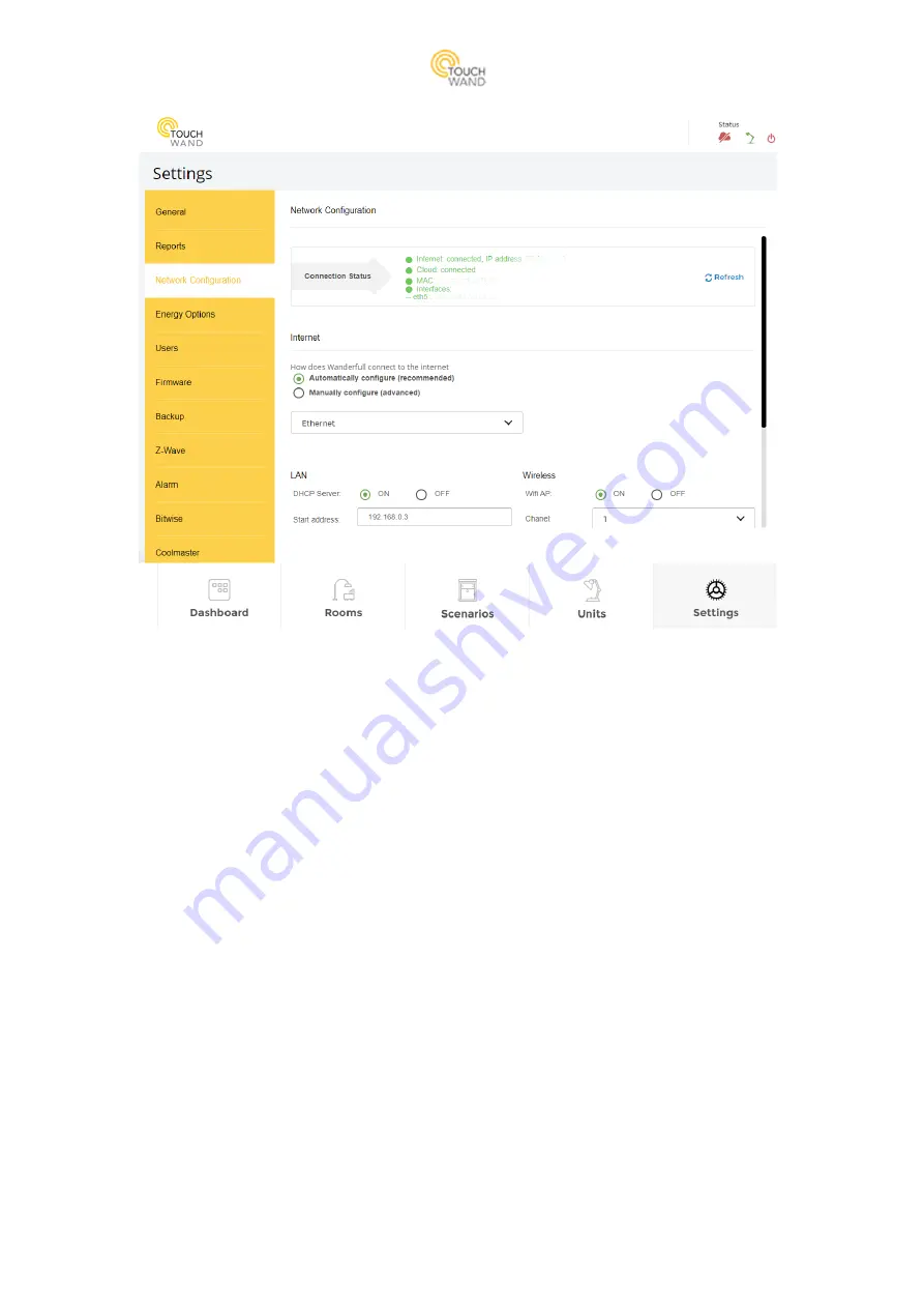 TouchWand Wanderfull Hub User Manual Download Page 45