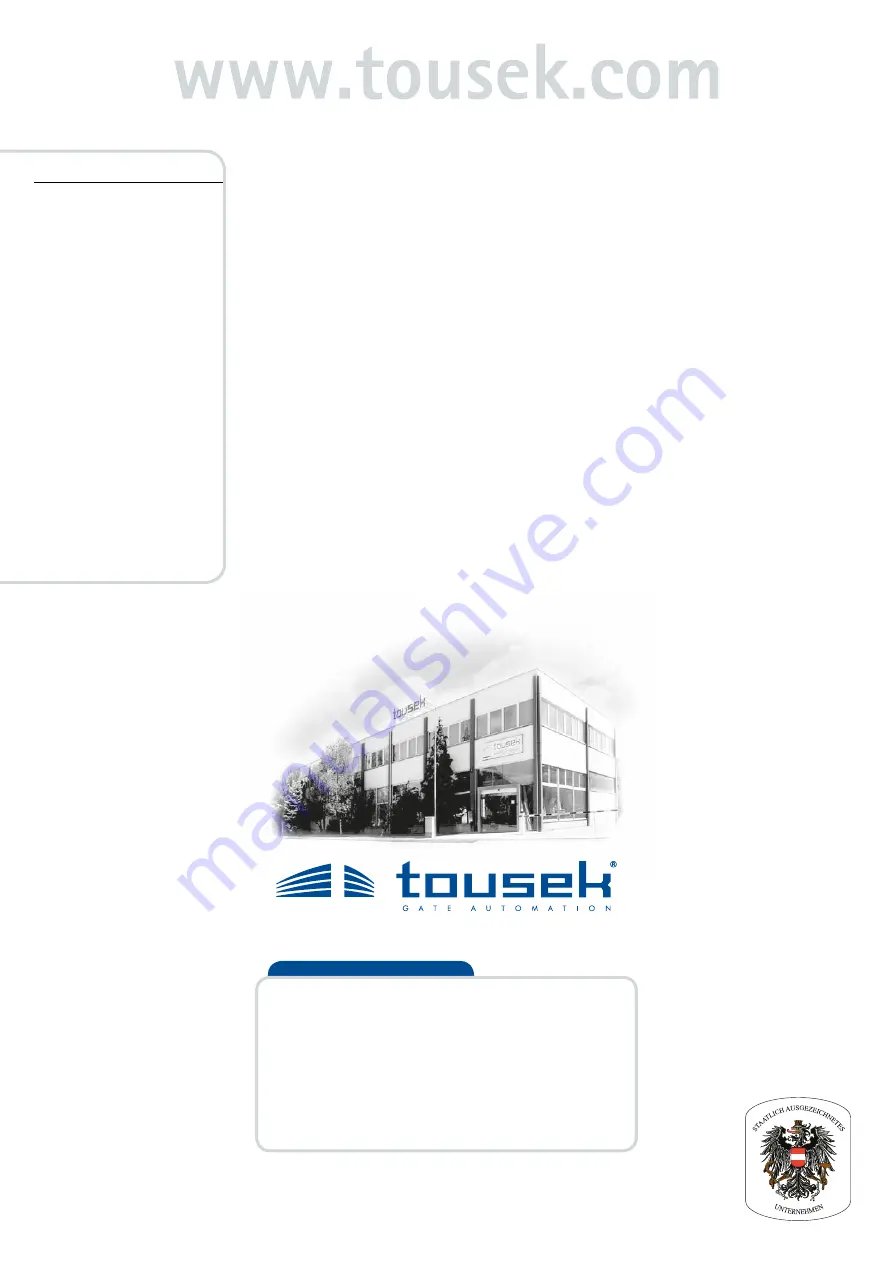 tousek Rollco LWS125/X Installation Manual Download Page 12