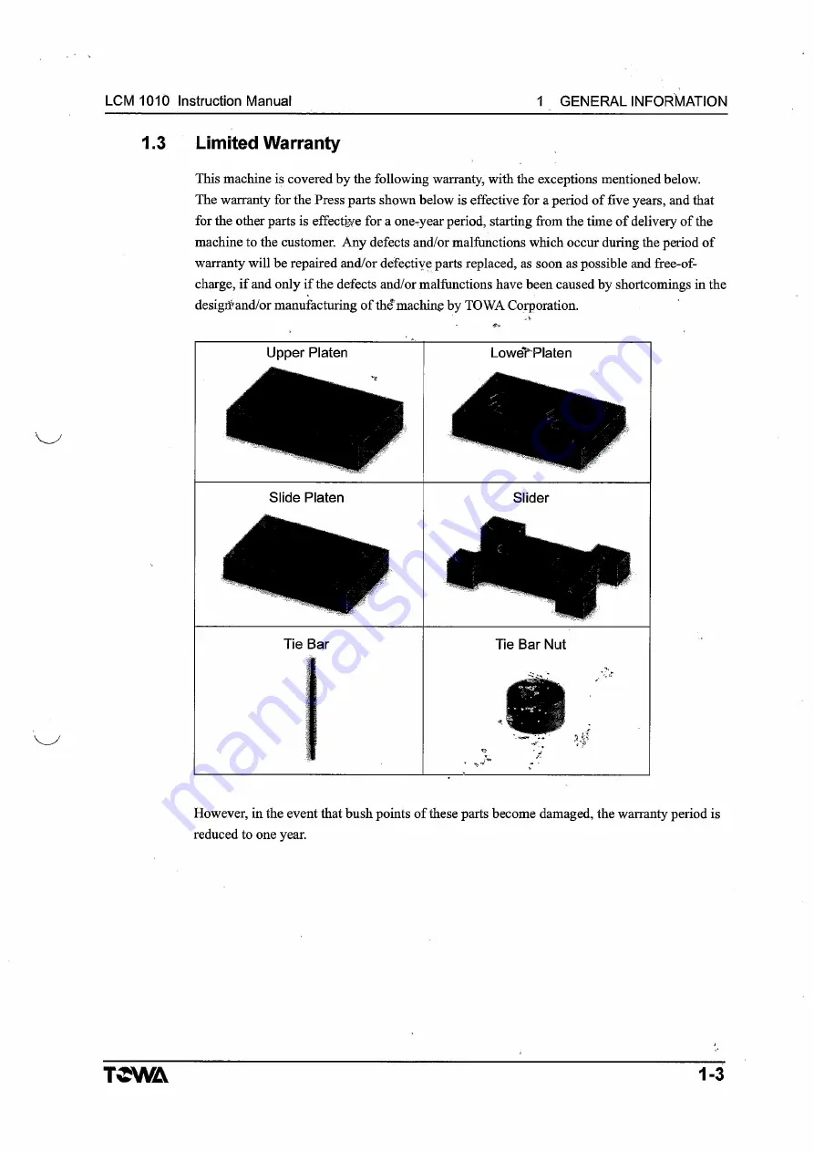 TOWA LCM1010 Operation Manual Download Page 12