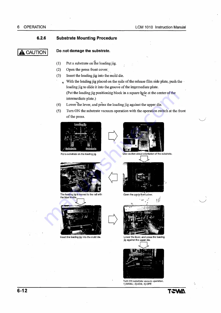 TOWA LCM1010 Operation Manual Download Page 101