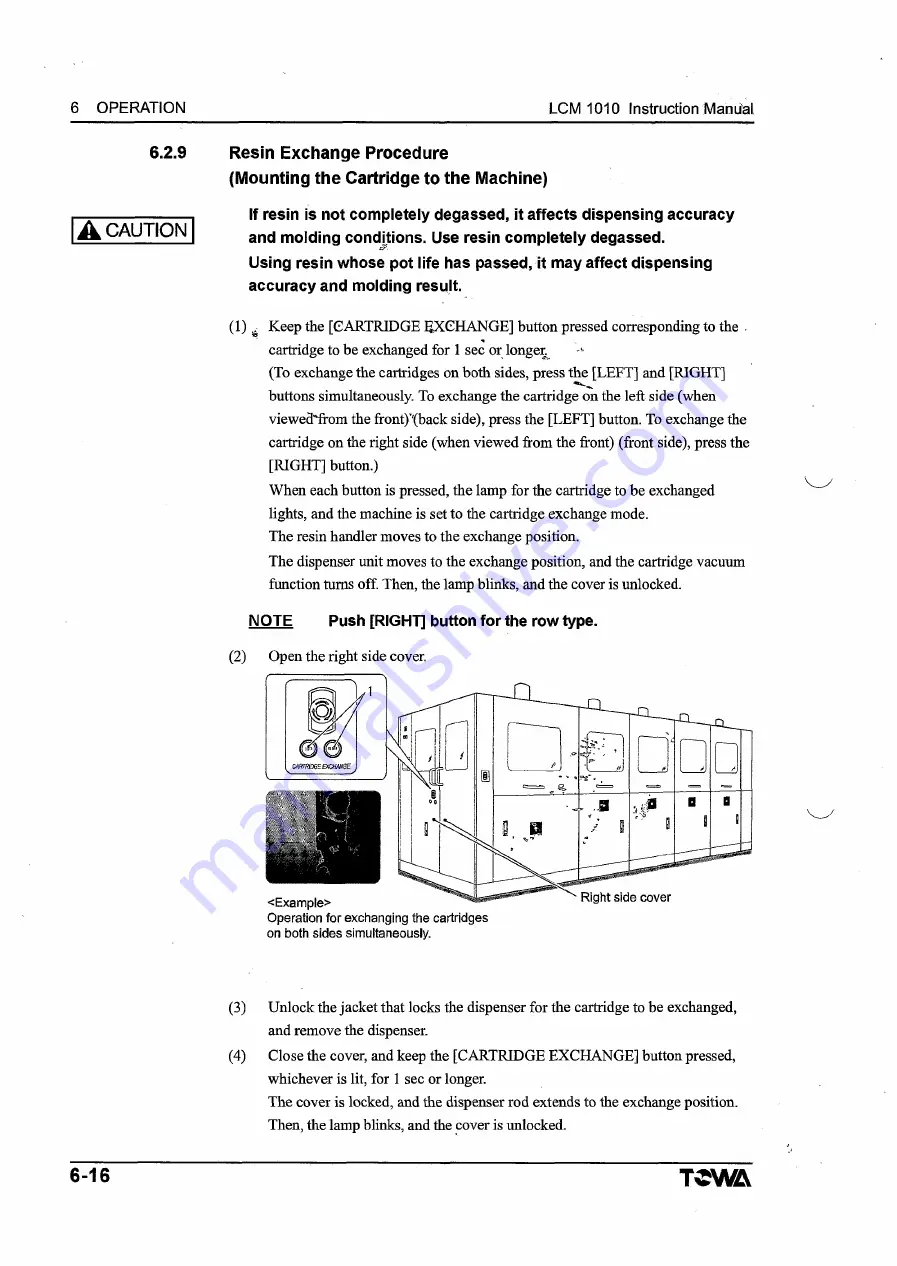 TOWA LCM1010 Operation Manual Download Page 105