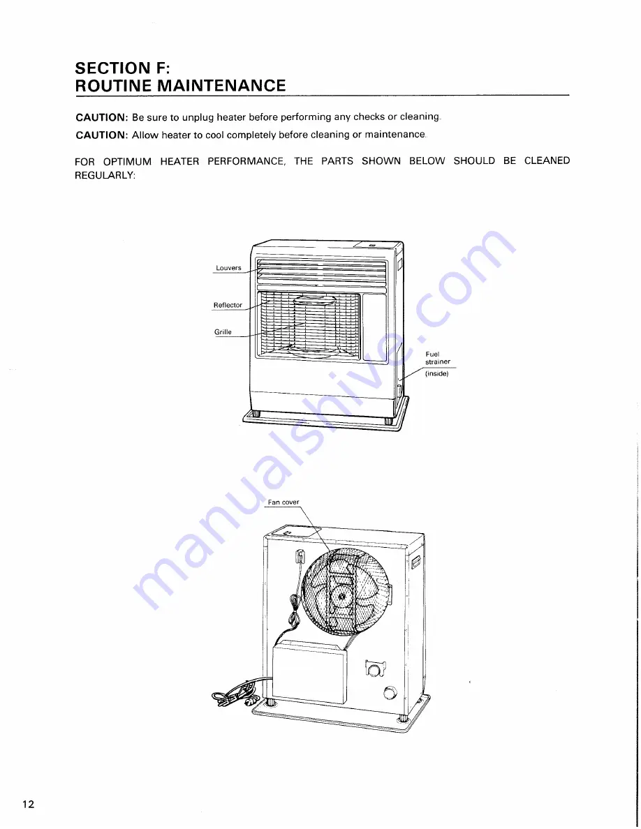 Toyostove FF-51 Installation And Operation Instructions Manual Download Page 12