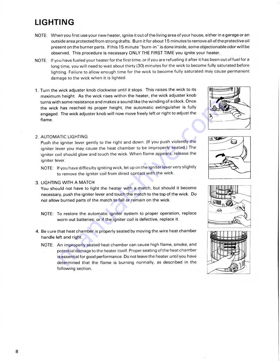 Toyostove SC-150B Скачать руководство пользователя страница 9