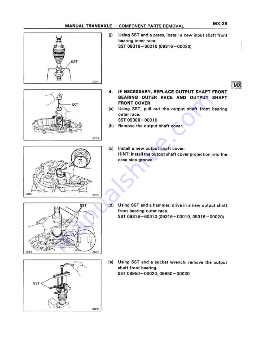 Toyota 1994 CELICA 4wd ST205 Series Supplemental Repair Manual Download Page 65