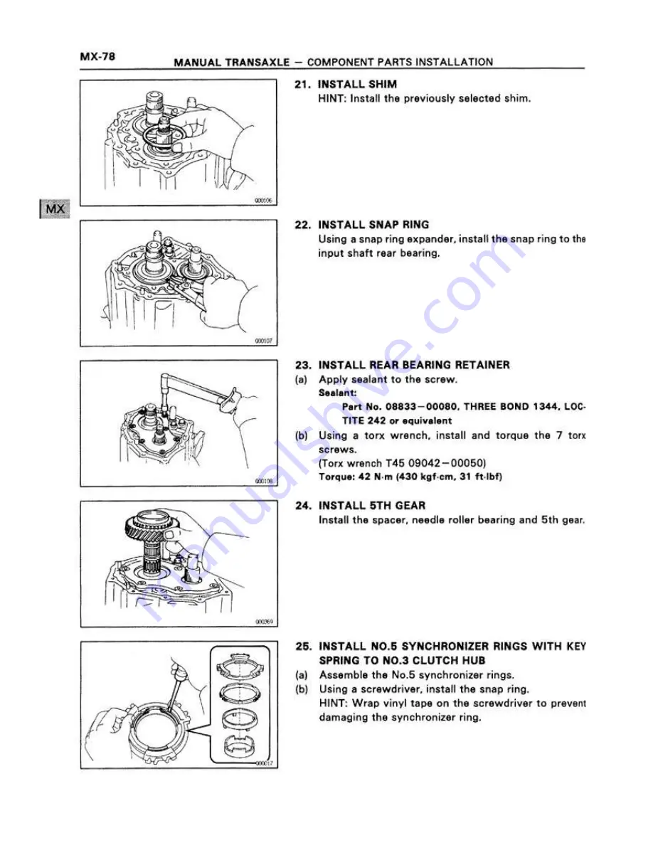 Toyota 1994 CELICA 4wd ST205 Series Supplemental Repair Manual Download Page 114