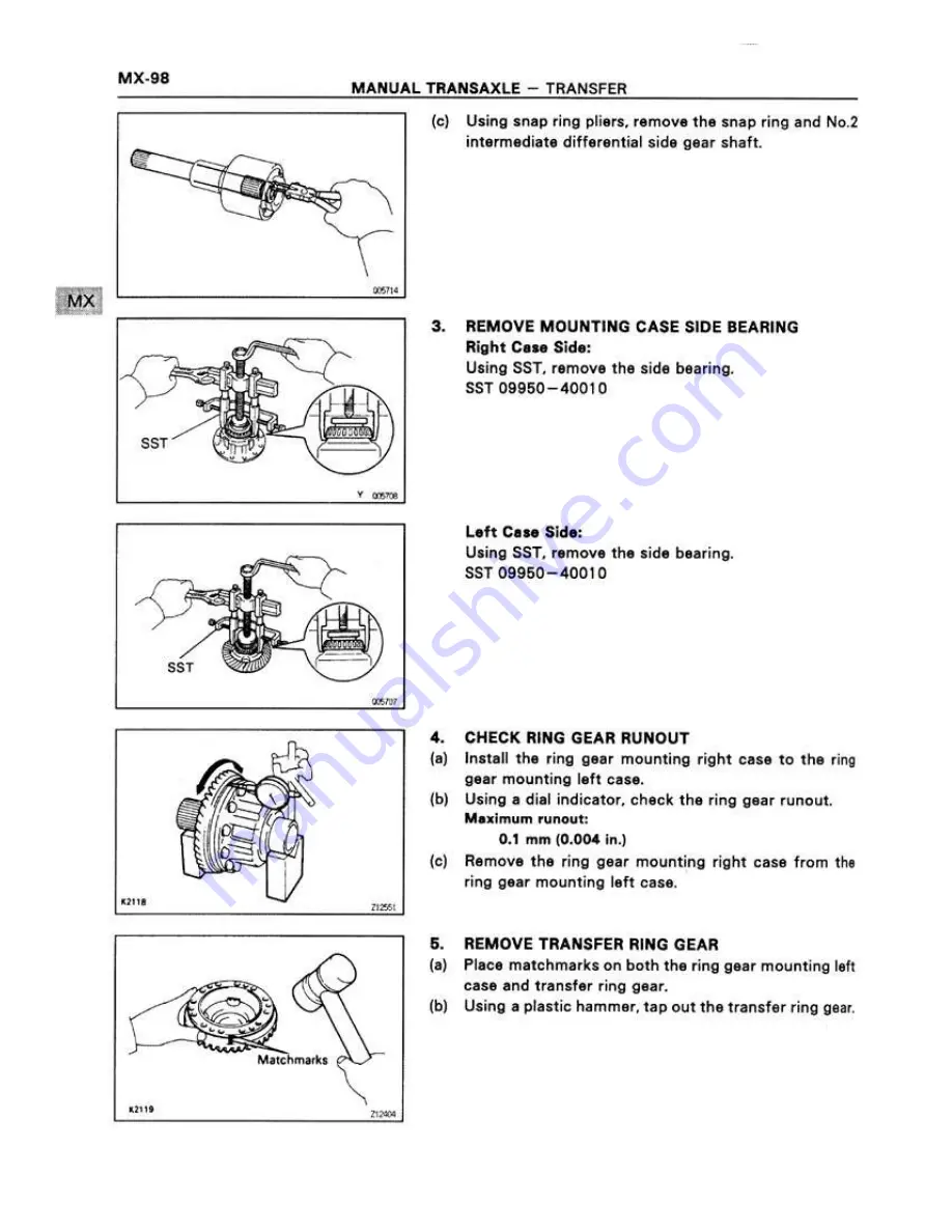 Toyota 1994 CELICA 4wd ST205 Series Supplemental Repair Manual Download Page 134