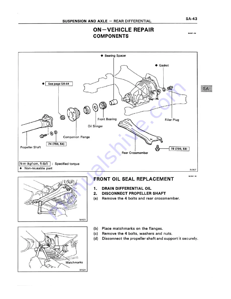 Toyota 1994 CELICA 4wd ST205 Series Supplemental Repair Manual Download Page 212