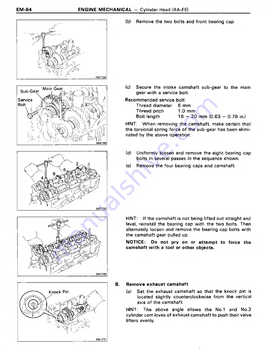 Toyota 4A-FE Repair Manual Download Page 48