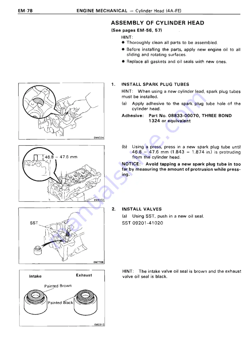 Toyota 4A-FE Repair Manual Download Page 62