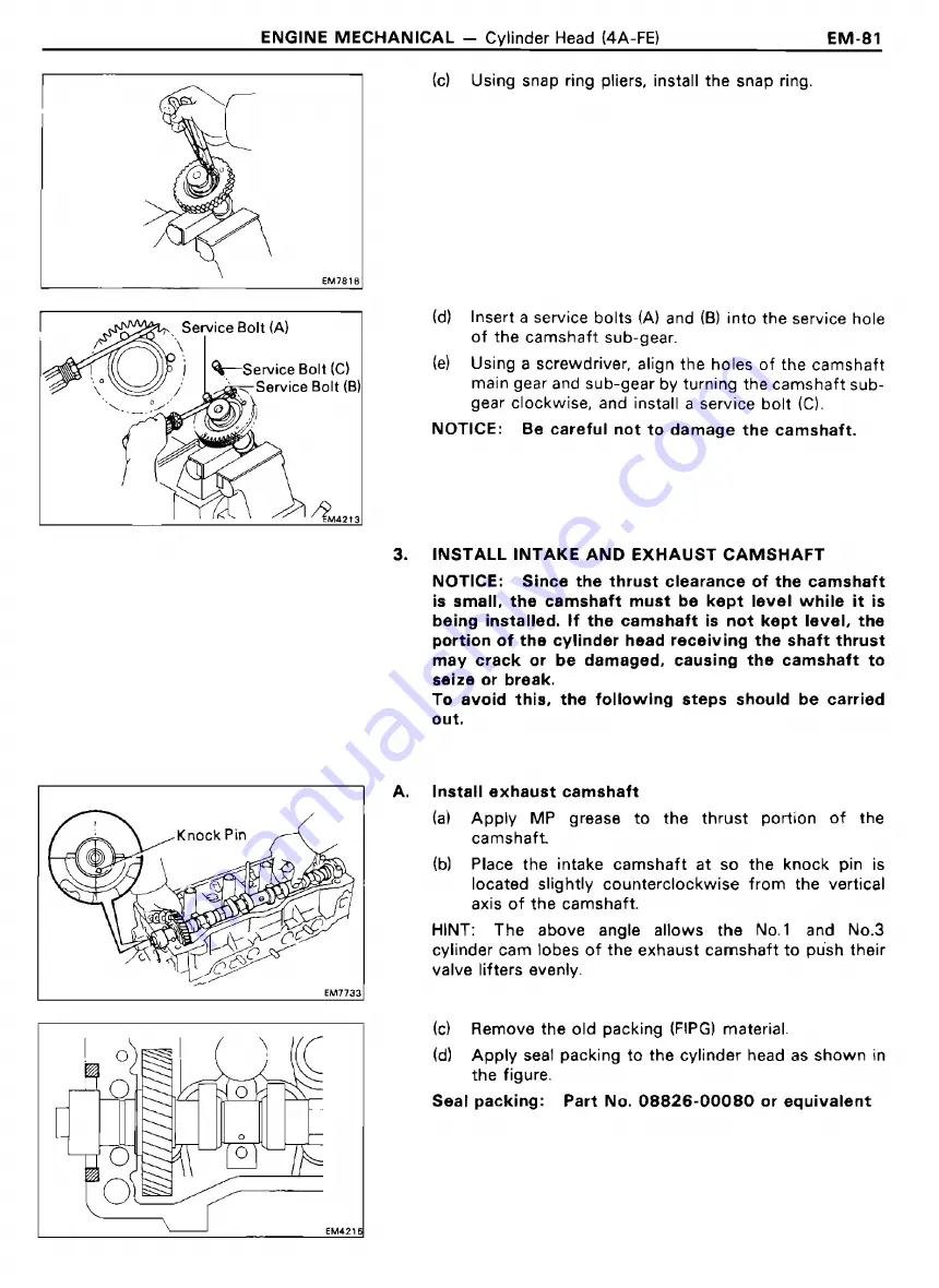 Toyota 4A-FE Repair Manual Download Page 65