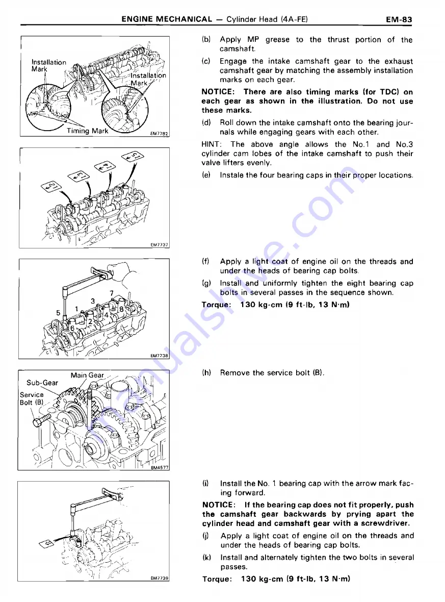 Toyota 4A-FE Repair Manual Download Page 67