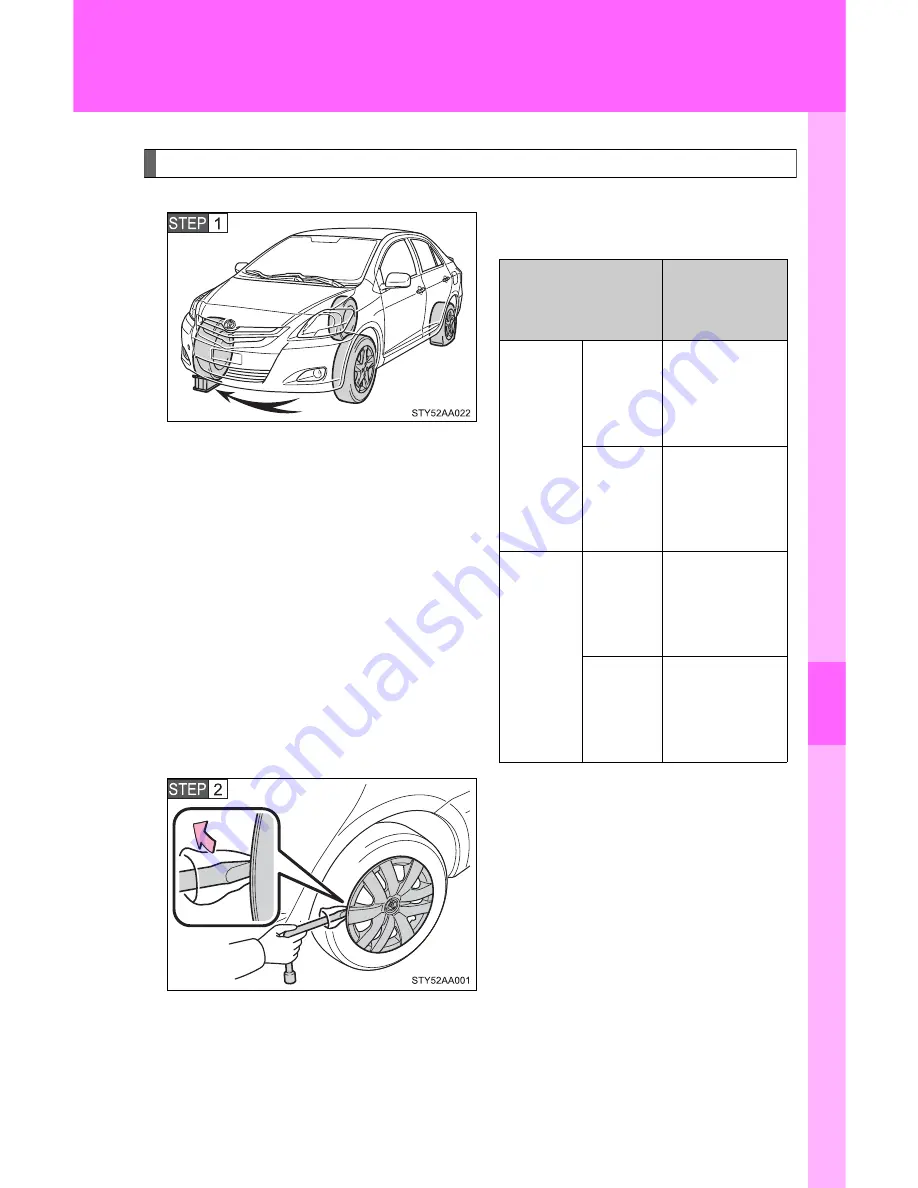 Toyota Yaris Sedan 2008 Quick Reference Manual Download Page 317