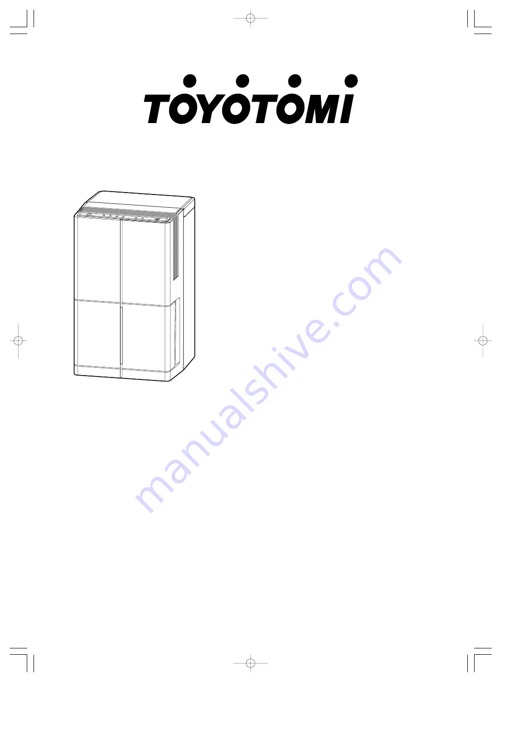 Toyotomi TD-C100 Operating Manual Download Page 1