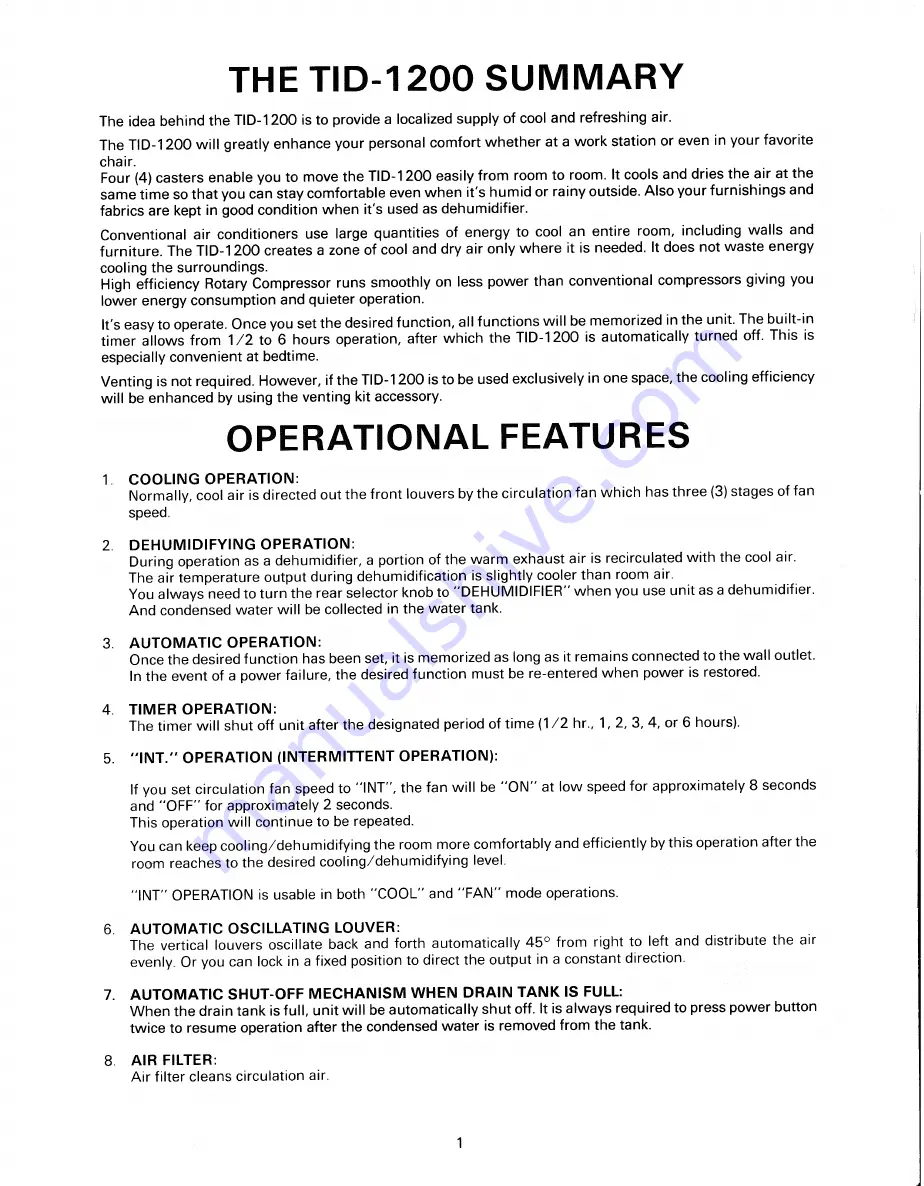 Toyotomi TID-1200 B User Manual Download Page 2