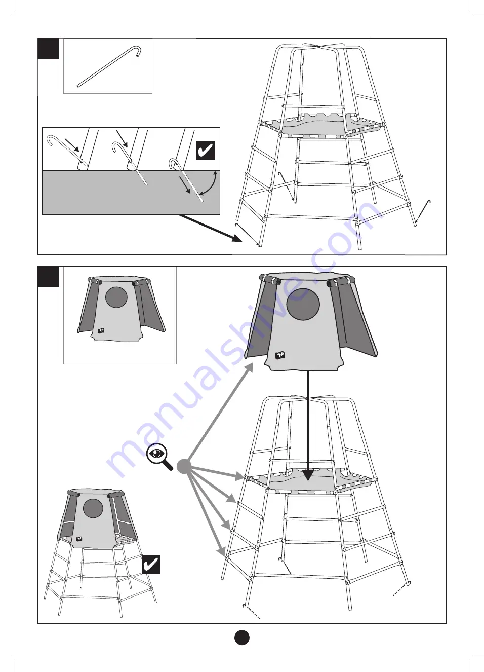 TP active fun Explorer Climbing Set with Platform & Den TP843 Instructions For Assembly, Maintenance And Safe Use Download Page 19