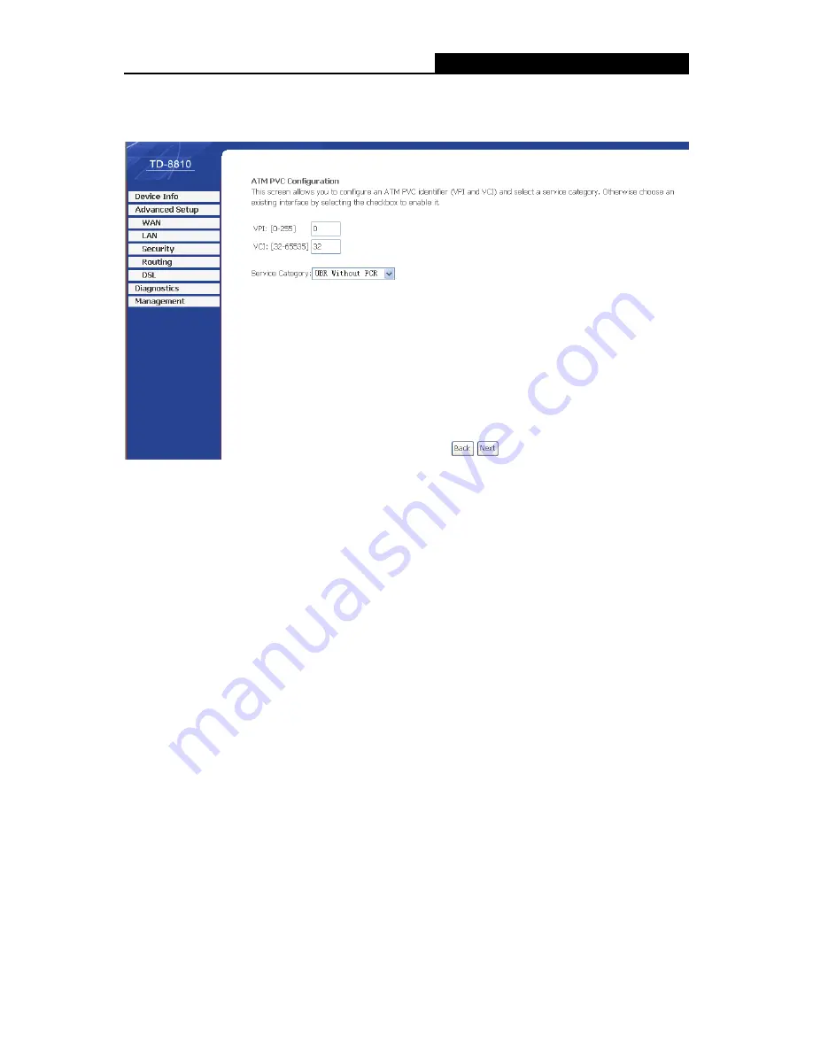 TP-Link External ADSL ROUTER TD-8810B User Manual Download Page 15