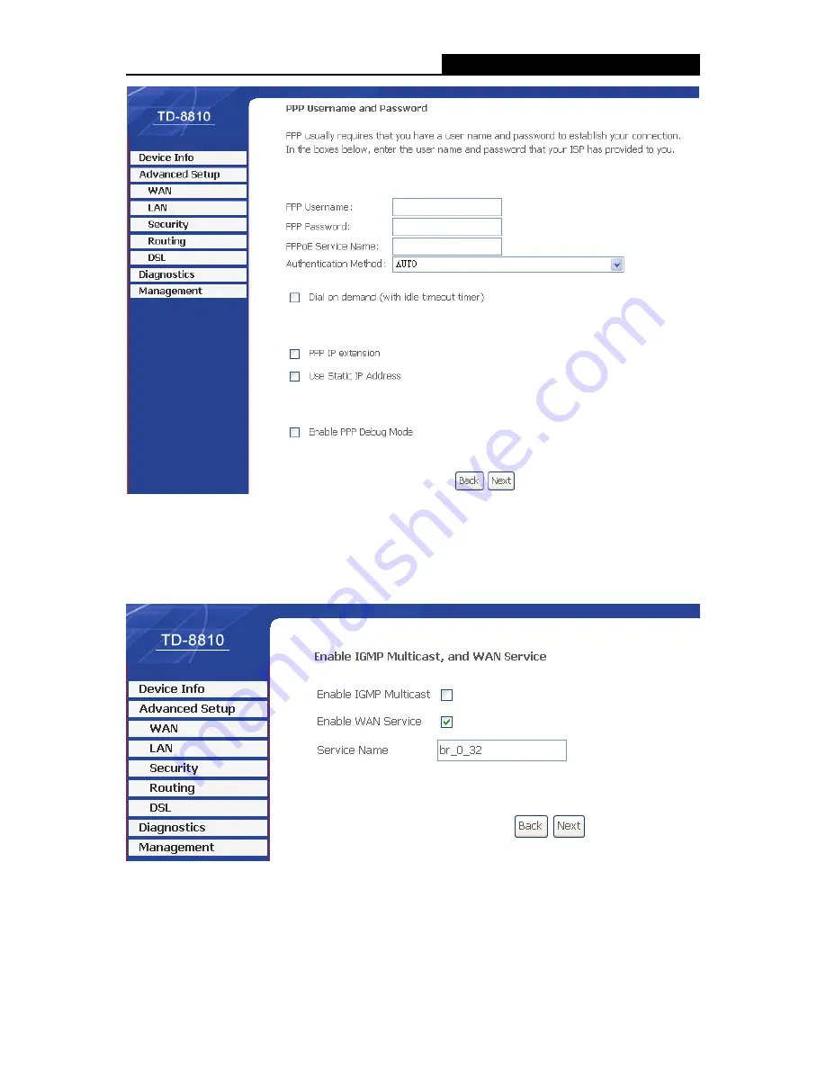 TP-Link External ADSL ROUTER TD-8810B User Manual Download Page 19