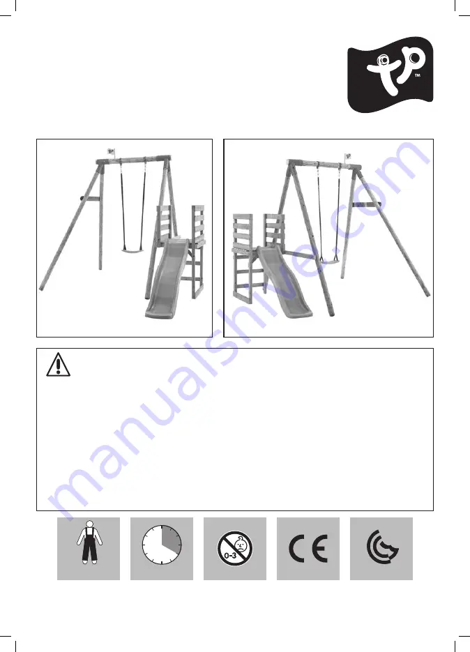 TP Robin Wooden Single Swing Set and Slide Instructions For Assembly, Maintenance And Safe Use Download Page 1