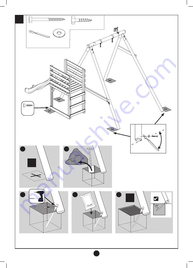 TP Robin Wooden Single Swing Set and Slide Instructions For Assembly, Maintenance And Safe Use Download Page 43