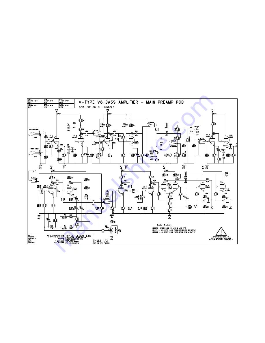 TRACE ELLIOT V-TYPE V8 Service Manual Download Page 2