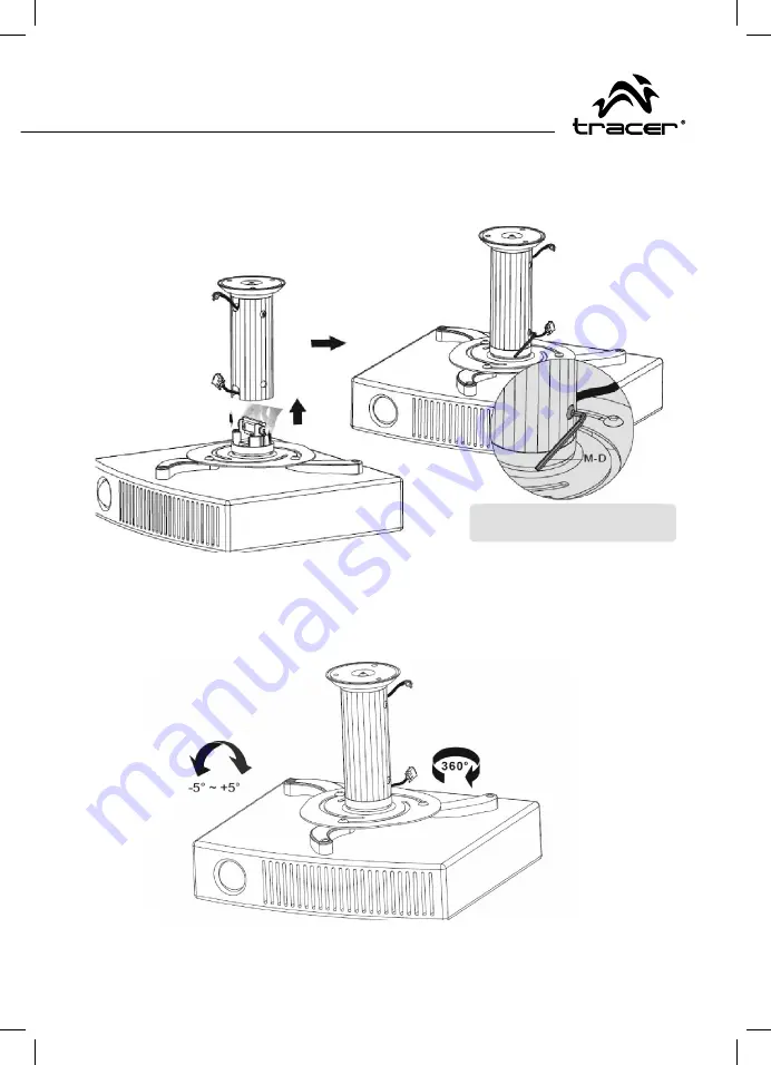 Tracer Projector Ceiling Mount Instructions For Use Manual Download Page 45