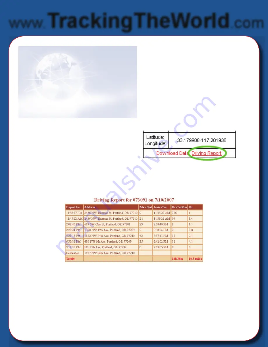 Tracking The World WorldTracker GPRS User Manual Download Page 9