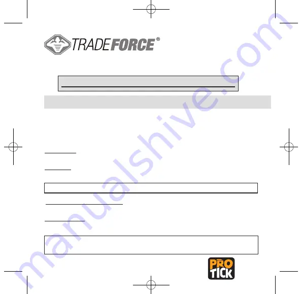 TRADEFORCE TRFSD240PE Installation And User Manual Download Page 1