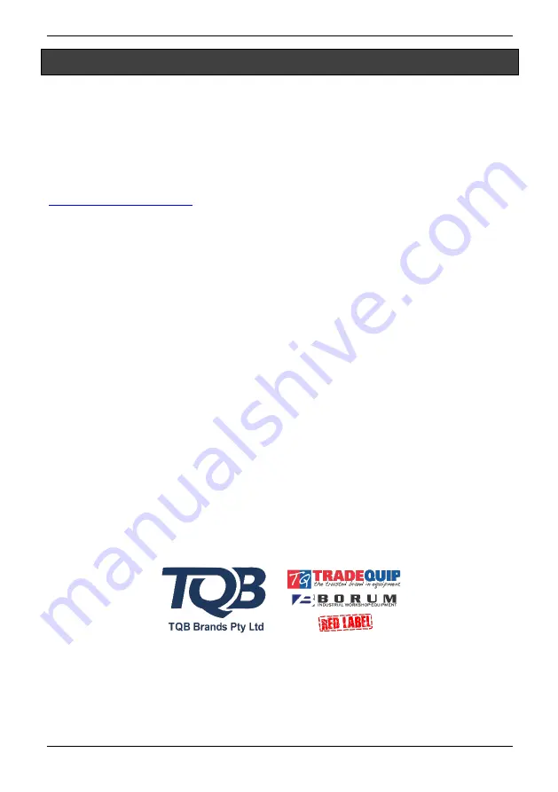 TradeQuip 1012T Owner'S Manual Download Page 7