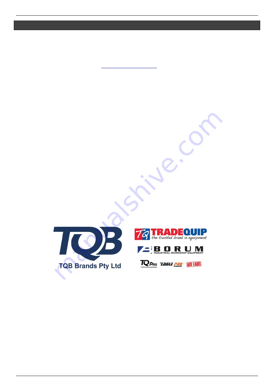 TradeQuip 1198T Owner'S Manual Download Page 5