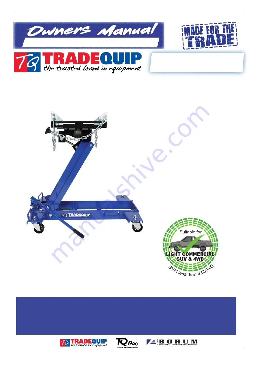 TradeQuip 2057T Owner'S Manual Download Page 1