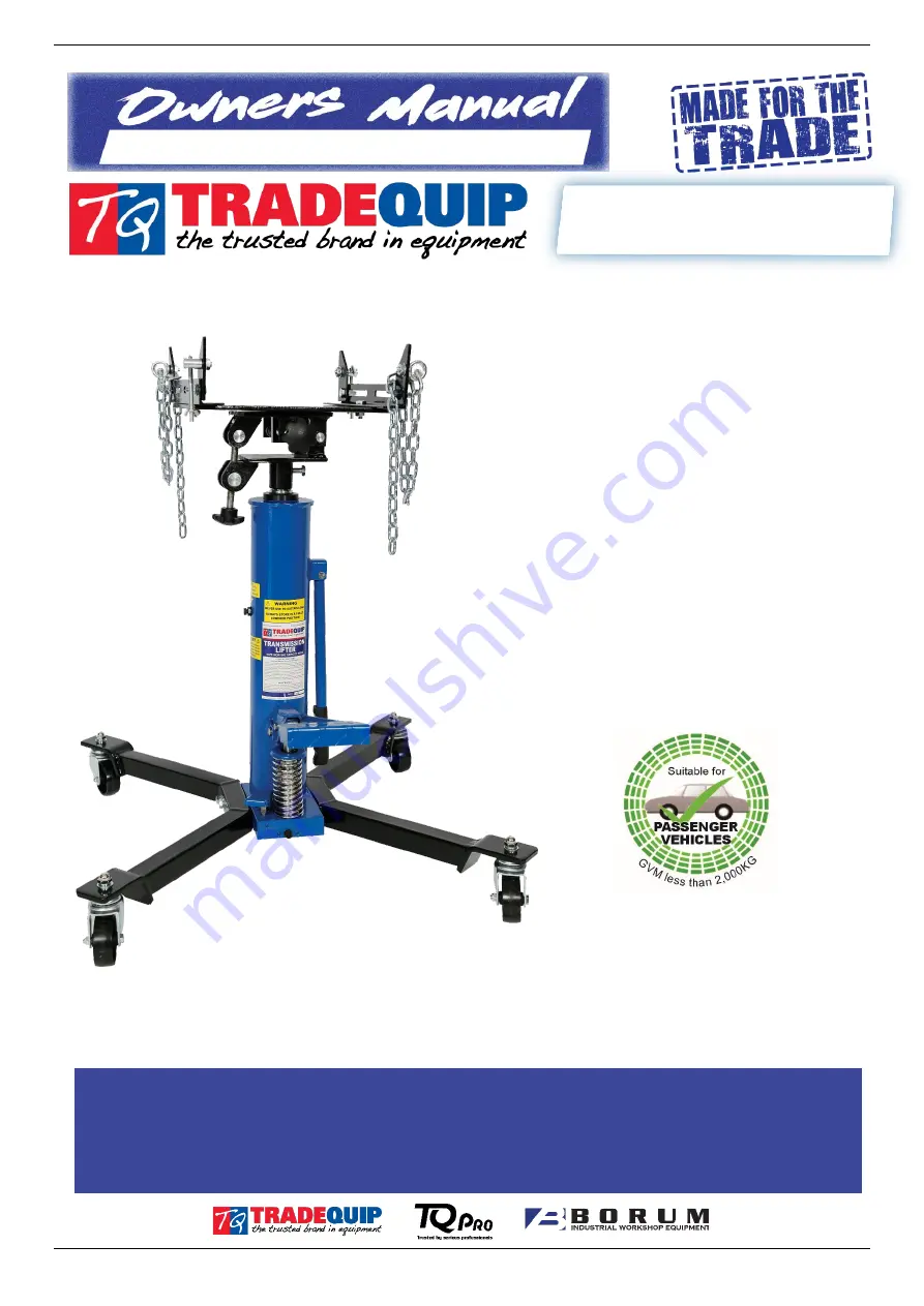 TradeQuip 2059T Owner'S Manual Download Page 1