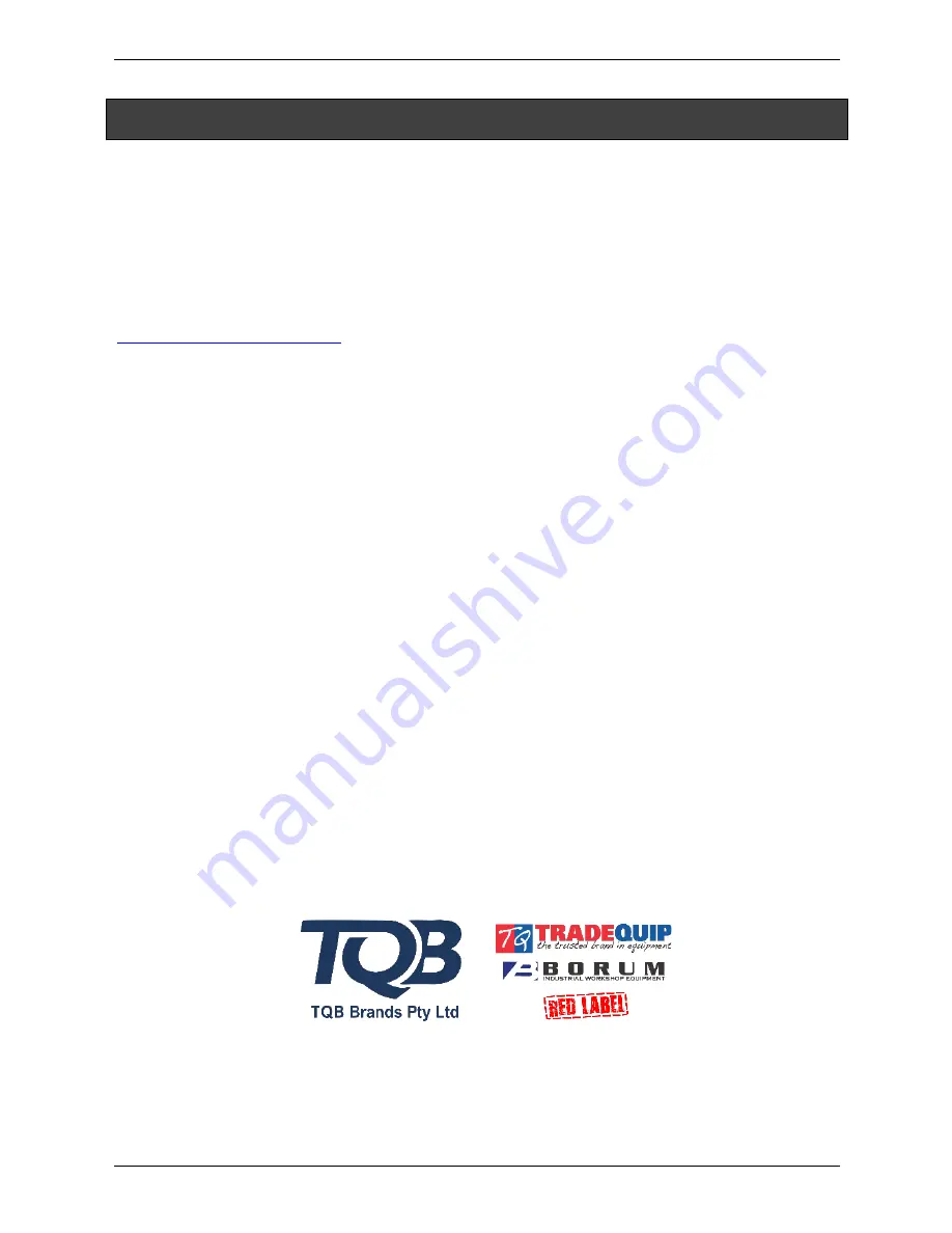 TradeQuip 6003T Owner'S Manual Download Page 9