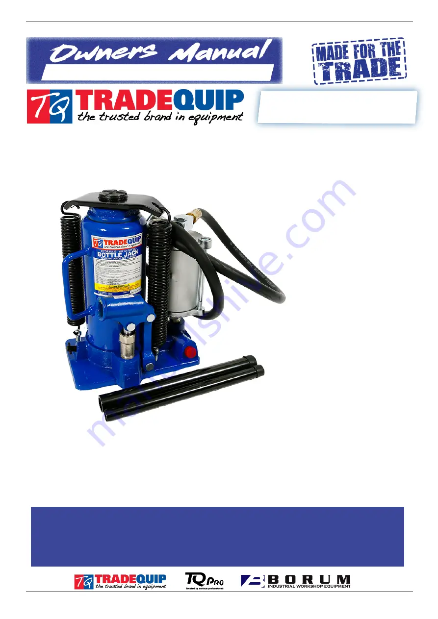 TradeQuip TQBJ12TA Owner'S Manual Download Page 1