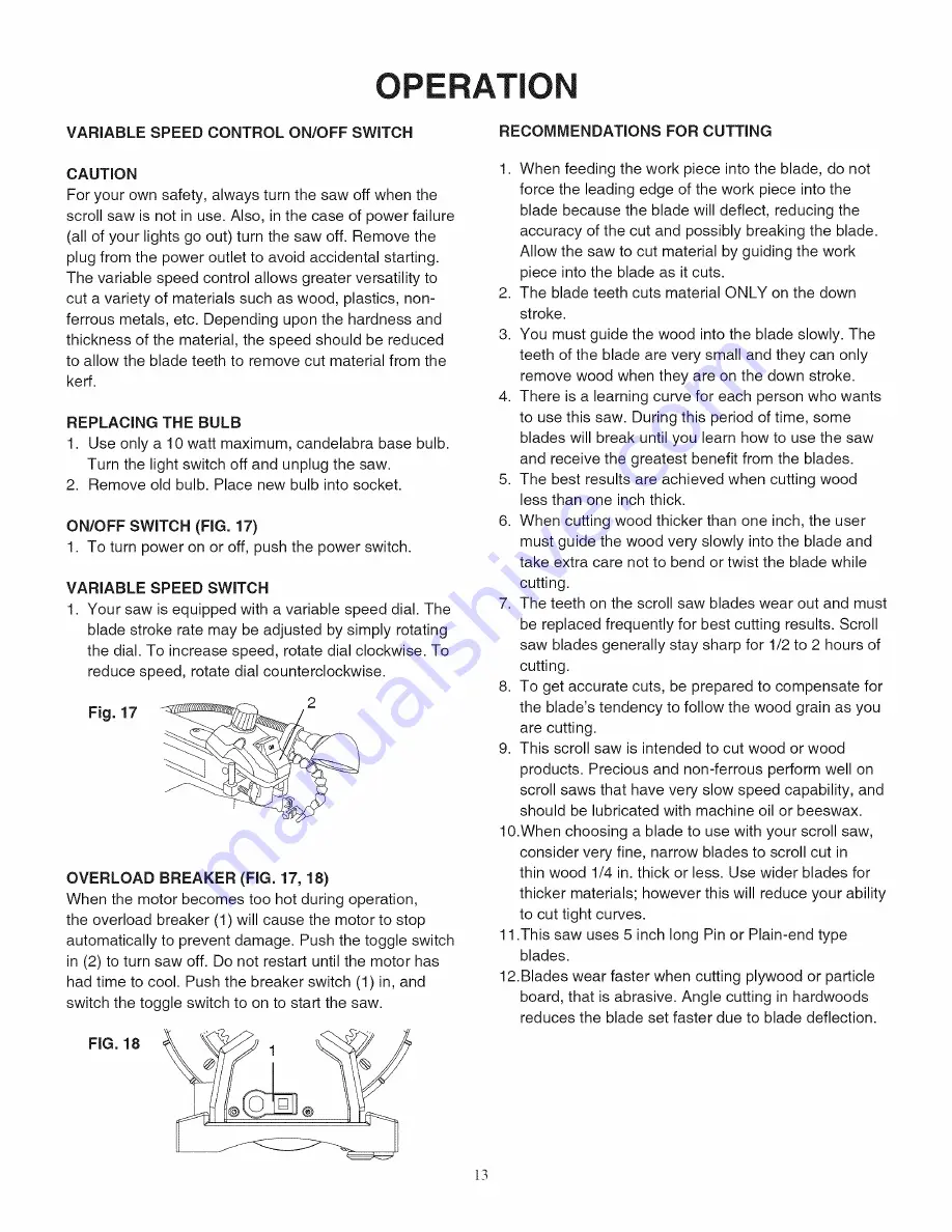 Tradesman VS4000W Operator'S Manual Download Page 13